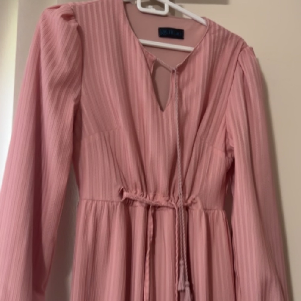 Turkish pink long sleeve dress